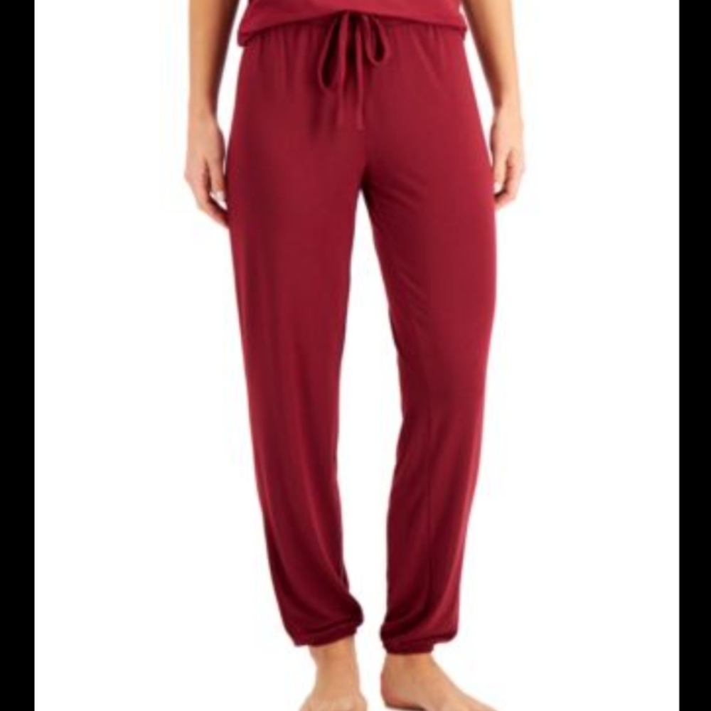 New Alfani Super Soft Stretch Modal Lounge Jogger Pants Garnet Stone/Gray Only